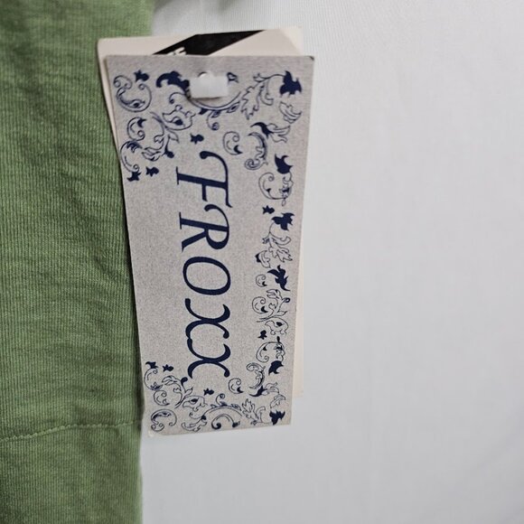 NWT Vintage FROXX Midi Dress GREEN w BLUE Floral YELLOW Bow size L Velour Cotton - Picture 5 of 11